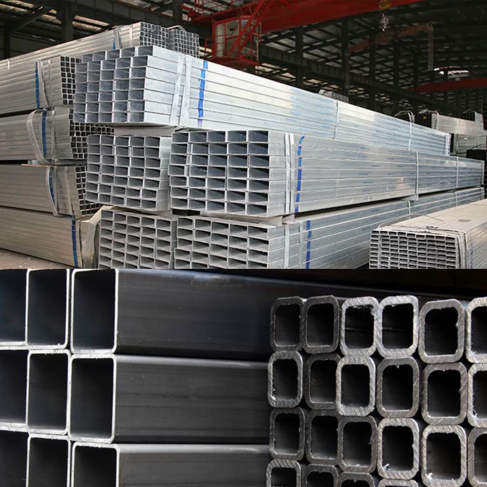 जिंक लेपित चौकोर आकार का वेल्डेड ट्यूब गैल्वेनाइज्ड स्टील स्क्वायर पाइप